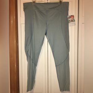 New With Tags JoyLab Mint Greeb Leggings with sheer mesh. Size XXL NWT